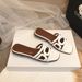 (In Production) Plus-size 34-43 French-style Square-toed Flat Sandals Women, Suitable For Outdoor Wear,_vogvips.com