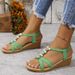 New Arrival Wedge Sandals Bohemiafashion Beaded Fish Mouth Elastic Band Women's Sandals_vogvips.com