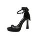 6899-3 Bowknot Black Strap High New Lady's Style Thin Heel Waterproof Platform Fashion Sandals_vogvips.com
