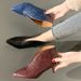 2021 Autumn Winter New European And American Fashion Pointed Toe Embossed Chunky Heel Martin Boots For Women_vogvips.com