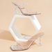 A Slip On Square Head Crystal Glass With High Heels New Temperament Sandals_vogvips.com