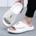 Summer Top Layer Cowhide For Home, High-end Indoor Leisure, Cool Slippers, Soft Bottom, Anti Slip White Men's Slippers_vogvips.com