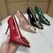 Metal Decorative Snakeskin Pattern Solid Color Fashion Shallow Women S High Heels_vogvips.com