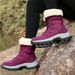 Martin Boots For Women With Plush Insulation, Comfortable Outdoor Snow Boots For Women, Waterproof And Anti Slip High Top Cotton Shoes_vogvips.com
