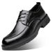 Men's Leather Non-Slip British Style Thick Sole Business Casual Round Toe Formal Single Shoes High-End Fashion Luo Meng_vogvips.com