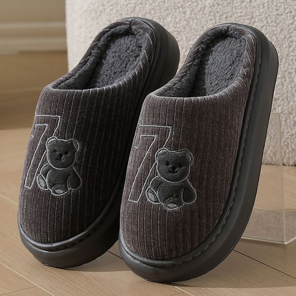 Women's Cotton Autumn And Winter, Home Use, Thick Sole, Non-Slip, Odor-Free, Couples' Fleece-Lined Winter Warm Slippers_vogvips.com