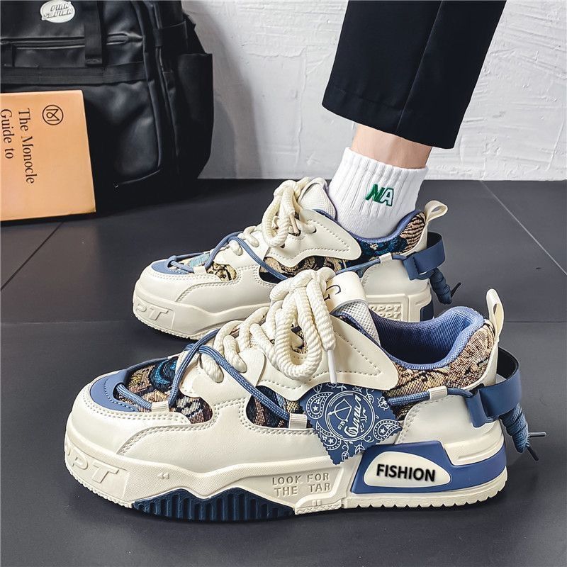 Men's Shoes New Breathable Canvas Shoes Men's Trend Versatile Niche Board Shoes Platform Sports Casual Dad Shoes_vogvips.com