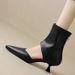Trendy Pointed-toe Low-heel Cutout Back-zip Slim Boots, 2025 Summer European And American Design High-heeled Sandals For_vogvips.com