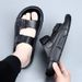 High End Slippers With Top Layer Of For Men, Featuring Anti Slip EVA Outsole A Cool Mop. Men's Leather Sandals Are_vogvips.com