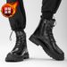 Spring Classic Round Toe Martin Men's British Style High-top Motorcycle Zipper Work Thick-soled Ankle Boots 8605_vogvips.com