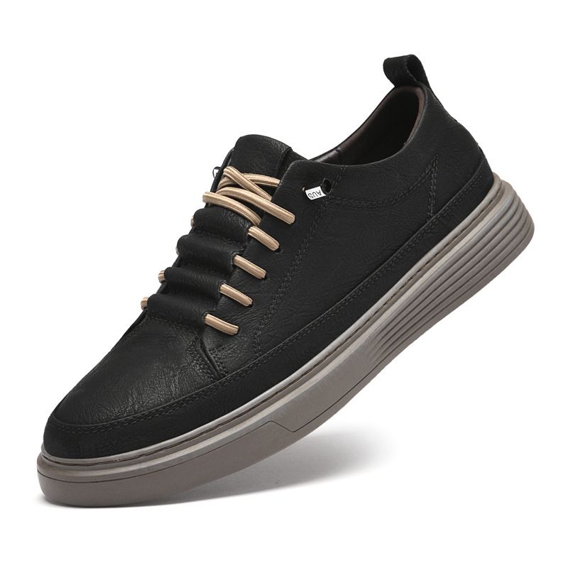 Men's Casual Board Shoes Two-layer Cowhide Comfortable And Breathable Work Men's Shoes_vogvips.com