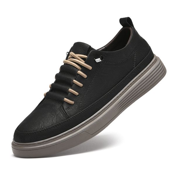 Men's Casual Board Shoes Two-layer Cowhide Comfortable And Breathable Work Men's Shoes_vogvips.com