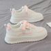 2026 Spring College Style Sports White Color-Block Lace-Up Mesh Breathable Sneakers Versatile Thick-Soled Casual Women's_vogvips.com
