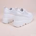 NEW White Wedge Sneakers Breathable Hollow Thick Platform Heel Pumps Shoes Women Heels_vogvips.com