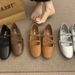 Korean-style Women's Flat 2025 Spring-summer New Model, Cross-strap Slip-on Shallow Mary Jane Shoes, Round Toe, Soft_vogvips.com