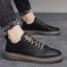 Spring 2024 New Men's Sports Casual British Style Black Leather Work Versatile Formal Business Trend Shoes_vogvips.com
