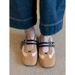 Lancui~ Niche Design Sports Ballet With Hidden Wedge, Double-Breasted Mary Jane Shoes, Color-Block Matte Single Shoes_vogvips.com