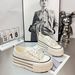 2025 New Korean Version Pearl Sequin Thick-Soled White For Women Versatile Height-Increasing Casual Sneakers Platform_vogvips.com