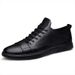 Little White Shoes Men's Outdoor Sports And Leisure Shoes Men's Elastic Band Board Shoes Irst Layer Cowhide Sot Leather Thin_vogvips.com