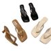 Square-toe Flip-flops For Women New Arrivalsummerfrench Kitten Heel Medium High Heel Clip-toe Stiletto Sandals Outwear_vogvips.com