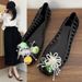 Jelly Shoes Flower Accessories Crystal Princess Transparent Sandals Korean Sandals Cave Shoes Rain Shoes_vogvips.com