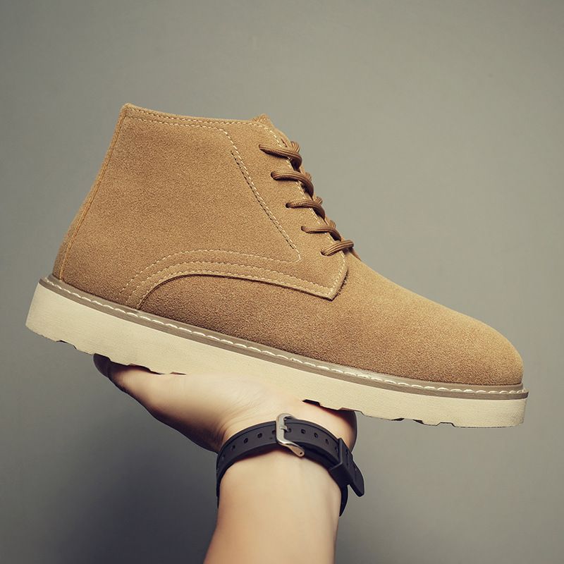 Tooling Boots Men's High-top Platform Short Boots Leather Boots Retro Super-hot Men's Martin Boots_vogvips.com