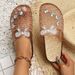 Summer New Crystal Transparent Closed-toe Slippers, Fashionable Hollow-out Ladies' Home Sandals, Half-slippers For_vogvips.com
