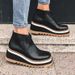Plus Size Wedge Short Women 2021 New Side Zipper Thick Sole Leather Boots 43_vogvips.com