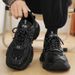 ShoeVault Trendy Men's Summer Youth Mesh Sports Running Boys Fashion Brand Black Warrior Dad Shoes Height Increasing_vogvips.com
