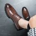 Formal Platform Elevating Leather Shoes Men's Lace-up Groom Wedding Shoes_vogvips.com