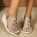 Women's Braided Wedge Sandals For Women - Adjustable Ankle Strap Summer Shoes With Thick Platform_vogvips.com