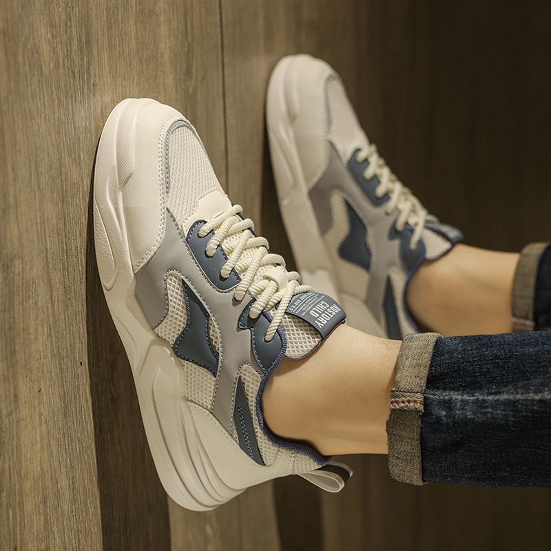 Men's Summer Lightweight Mesh Breathable Sports Casual Sneake, High-End Trendy Brand Veatile White Shoes For_vogvips.com