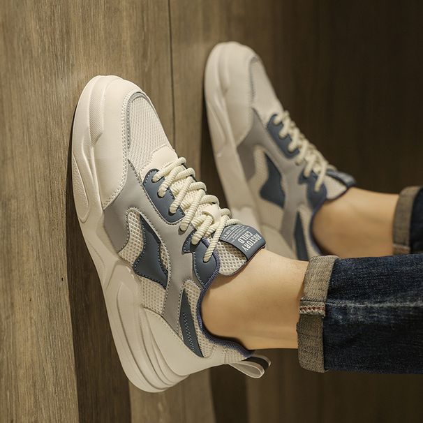 Men's Summer Lightweight Mesh Breathable Sports Casual Sneake, High-End Trendy Brand Veatile White Shoes For_vogvips.com