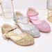 Girls' high heels New children's performance shoes gold and silver with dress runway glass shoes large child princess shoes_vogvips.com