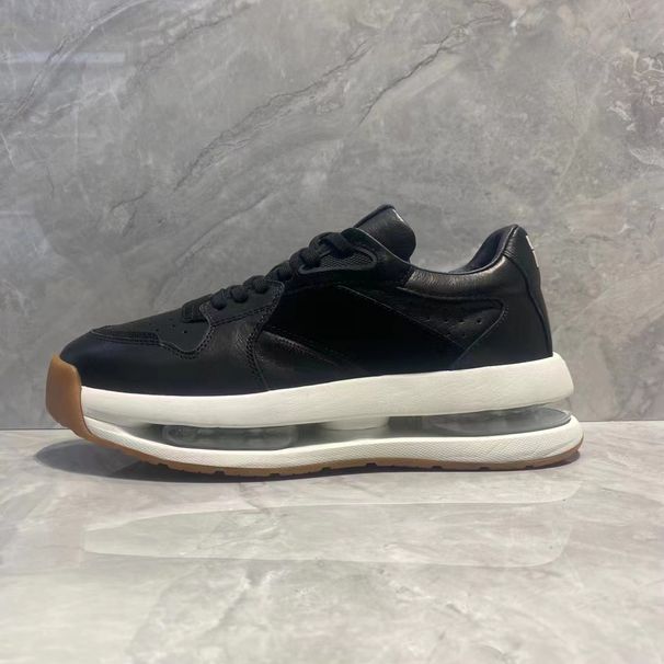 Men's Trendy Brand Autumn Winter New Genuine Cushioned Thick Sole Sneakers Fashionable Sports Casual Leather Shoes_vogvips.com