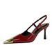 Elegant Women S Pointed Toe High Heel Pumps With Metallic Buckle Strap Patent Leather Dress Shoes For Parties_vogvips.com
