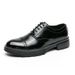 Euro Step New Brogue Business Casual Leather Shoes For Men, Large Size Slip-On Loafers_vogvips.com
