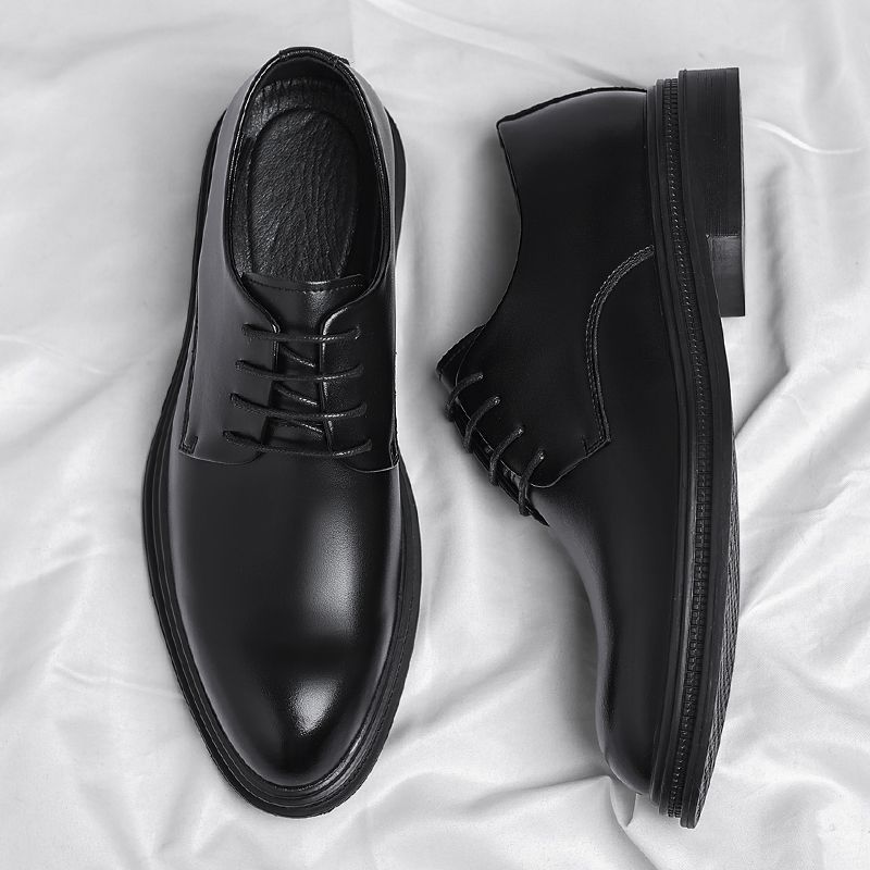 Men's New Business Formal Genuine Leather Casual Spring Autumn Breathable British Korean Style Pointed Toe Groom Wedding_vogvips.com