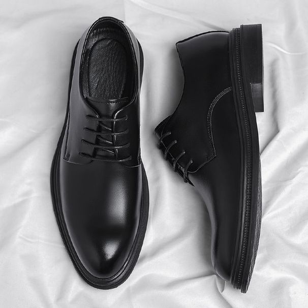 Men's New Business Formal Genuine Leather Casual Spring Autumn Breathable British Korean Style Pointed Toe Groom Wedding_vogvips.com