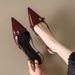 High-heeled Sandals Outdoor Wear, 2024 Autumn And Winter New Style, French Pointed Toe Low-heeled Shoes For Women_vogvips.com