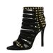 Beautiful Hollow Thin Heel Roman Sandals Women's Fashionable Rear Zipper Rivet Design Super High Heel Women's Shoes_vogvips.com
