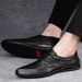 Round Head First Layer Shoes Front Lace-up Leather Shoes Men's Work Dress Men's Shoes_vogvips.com