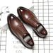 Men's Korean Style Pointed Toe Lace-up Thick-soled Business Formal Casual British Soft Leather Wedding Shoes 3018_vogvips.com