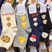 MW Korea Dongdaemun Hard Work Cartoon Pizza Cookie Mid-Calf Internet Celebrity Cute Girl Slouch Socks_vogvips.com