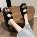 Chunky Platform Sandals For Women - Soft Non-Slip Summer Slides With Velcro Strap Comfortable Maternity & Beach Slippers_vogvips.com