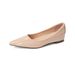 Nude Pointed Toe Flat Mary Jane Shoes Lambskin New Style Women's Comfortable Shallow Mouth Footwear_vogvips.com