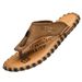 Hand Sewn Double-layer Sole Genuine Leather Top Layer Cowhide Slippers Flip Flops Soft Outer Wear Spring Beach Sandals_vogvips.com