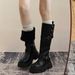 Western Boots, Cowboy Boots, Children's Autumn Xinjiang Travel Boots, Brown Maillard Knight Boots, Thick-soled Martin Boots._vogvips.com
