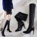 Autumn Winter New Pointed Toe Stiletto Sexy Patent Leather Women Back Zipper Over-the-Knee Elastic Boots_vogvips.com