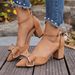 2026 Summer New Cross-Border Bow Hollow Women, Pointed Toe Mid-High Heel Ankle Strap Sandals For Women_vogvips.com